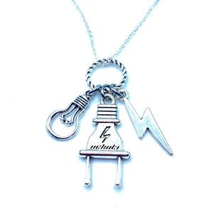 Electrician Charm Necklace Electrical Engineer Electric Company